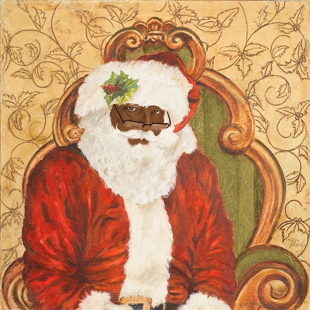 African American Sitting Santa art print by Patricia Pinto for $57.95 CAD