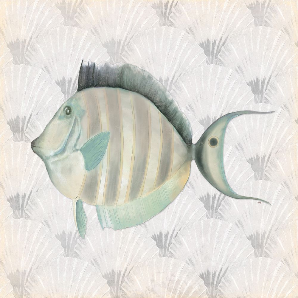Neutral Vintage Fish I art print by Elizabeth Medley for $57.95 CAD
