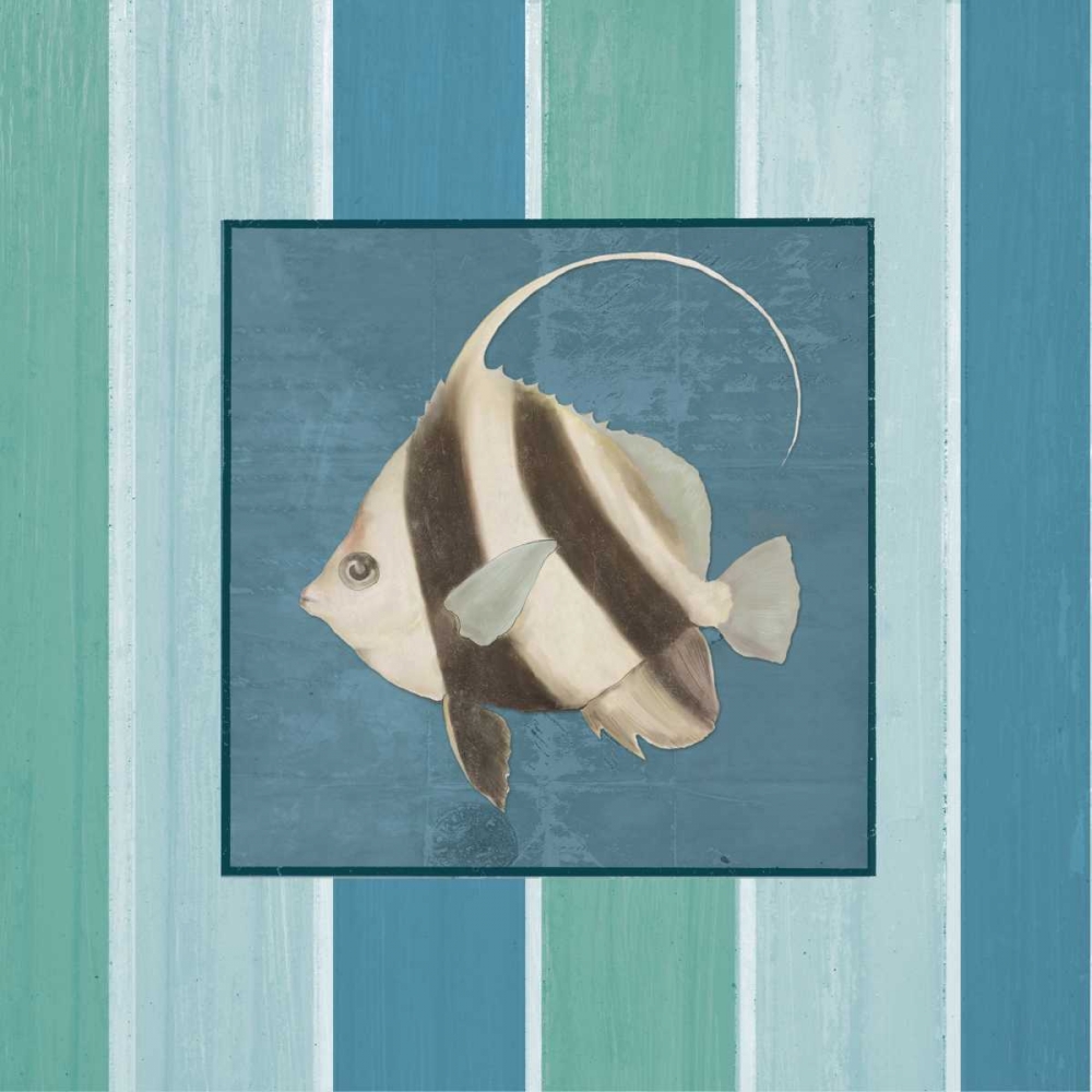 Fish on Stripes I art print by Elizabeth Medley for $57.95 CAD