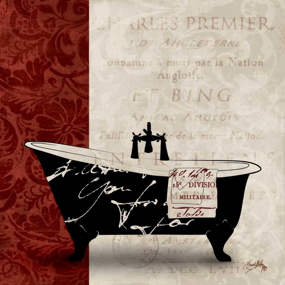 Red and Black Bath Tub I art print by Elizabeth Medley for $57.95 CAD