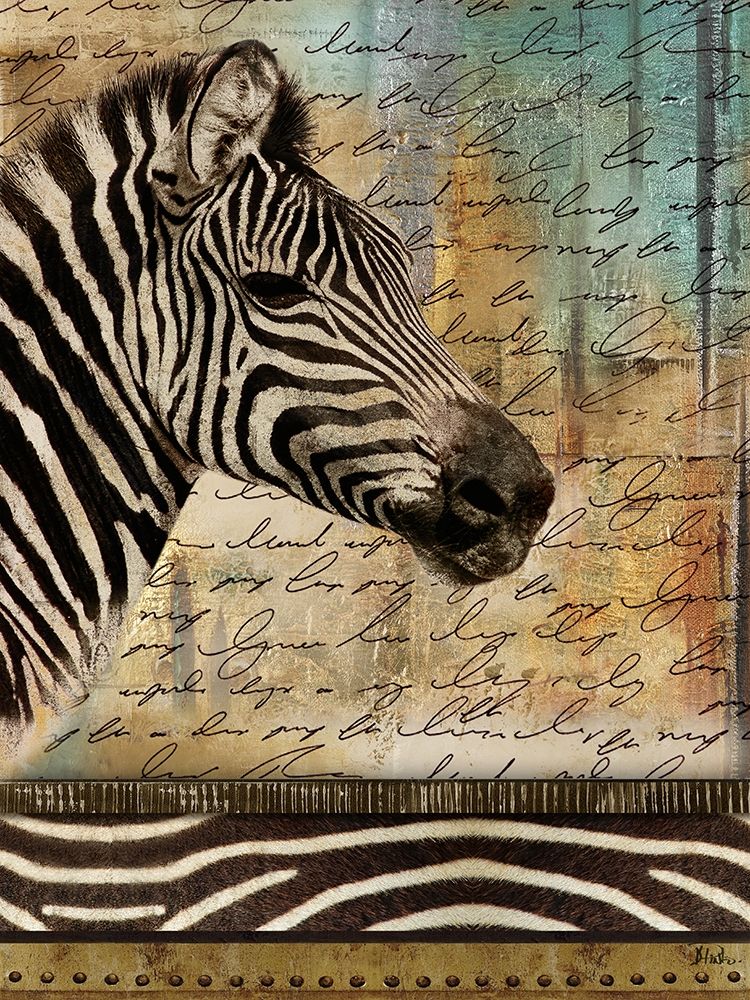 Madagascar Safari with Blue II (Zebra) art print by Patricia Pinto for $57.95 CAD