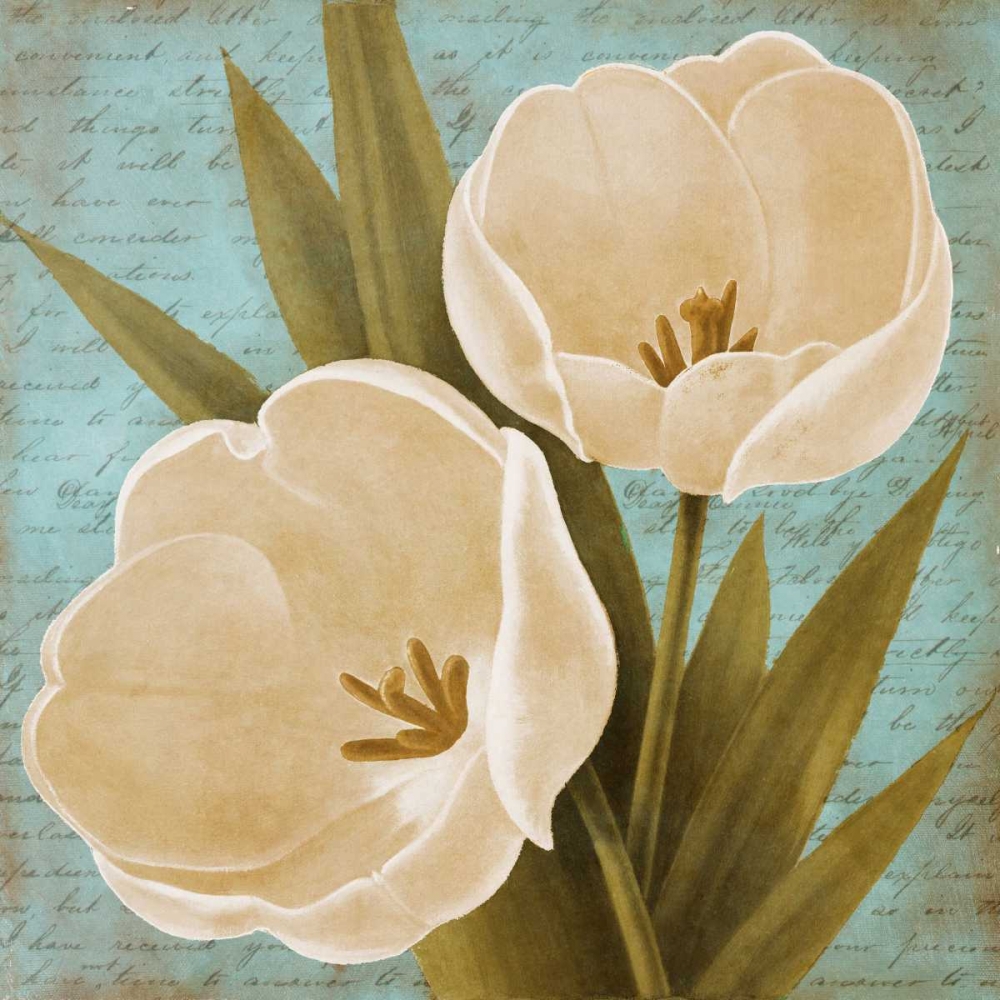 Blue Morning Tulips II art print by Vivien Rhyan for $57.95 CAD