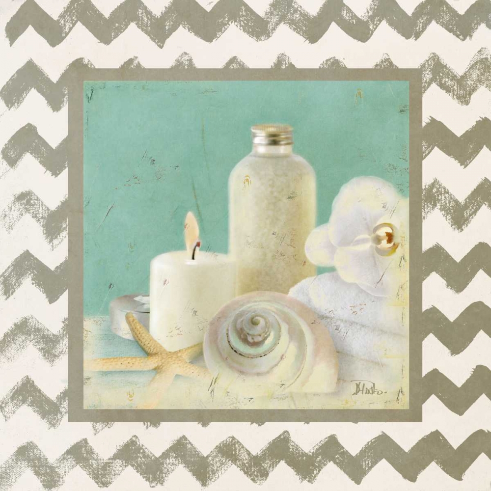 Silver Chevron Bath I art print by Patricia Pinto for $57.95 CAD