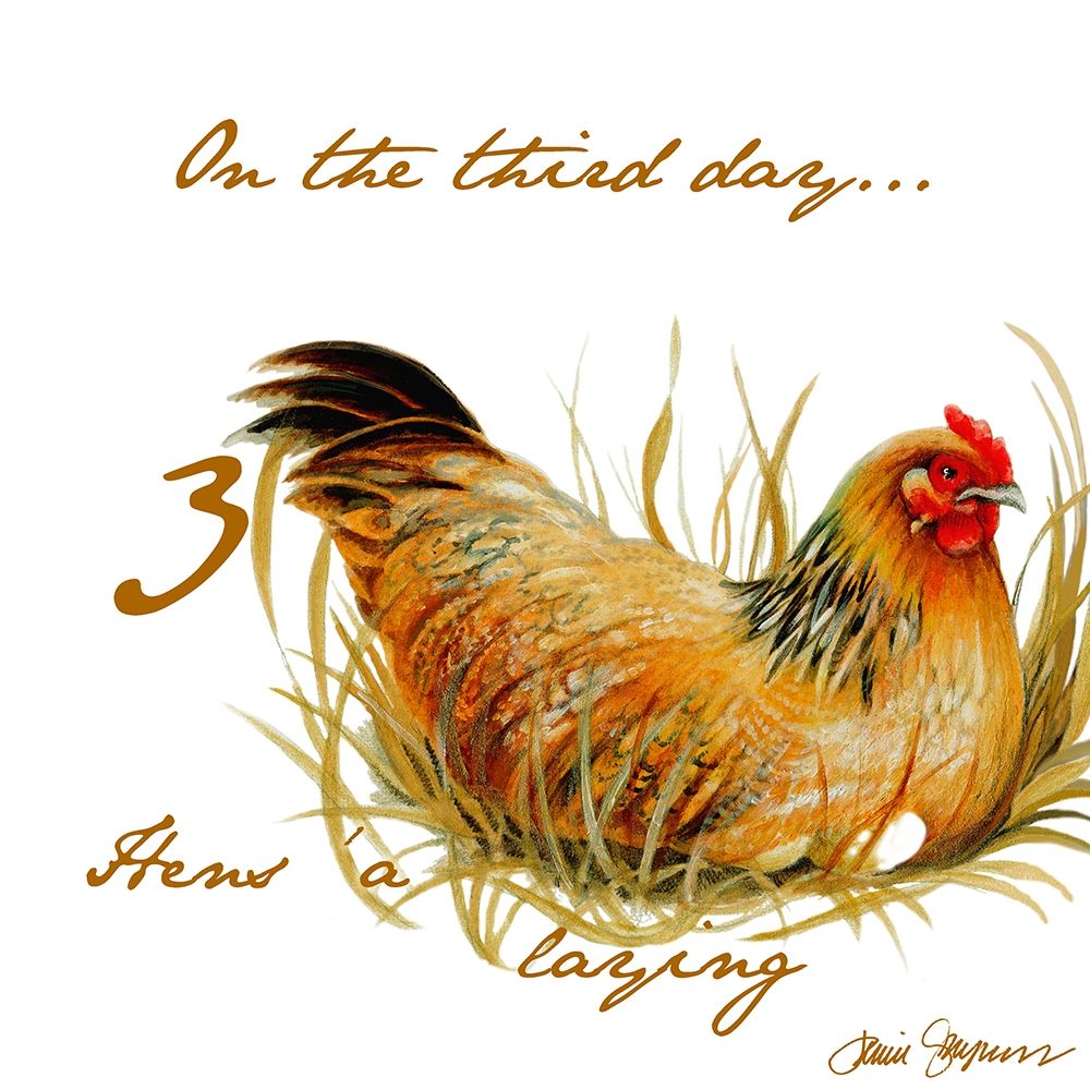 Three French Hens art print by Janice Gaynor for $57.95 CAD