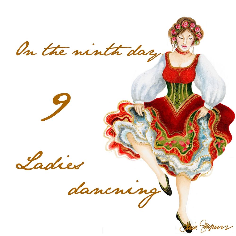 Nine Ladies Dancing art print by Janice Gaynor for $57.95 CAD