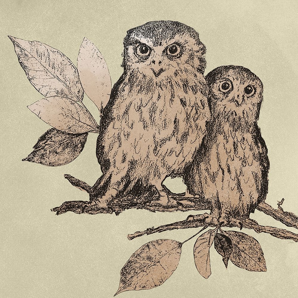 Neutral Little Owls II art print by Patricia Pinto for $57.95 CAD