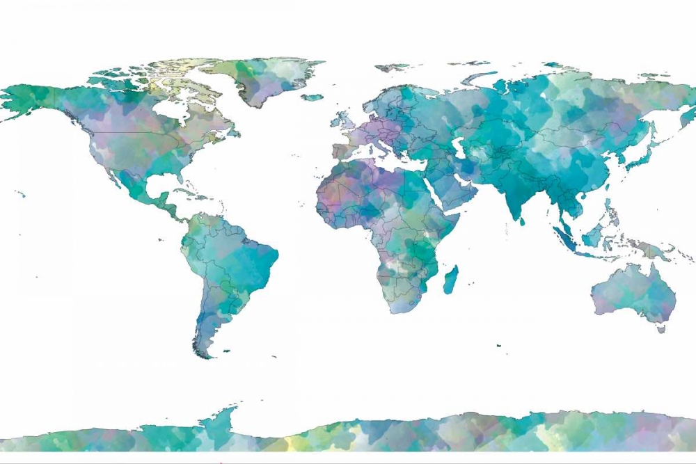 World Map Watercolor art print by SD Graphics Studio for $57.95 CAD
