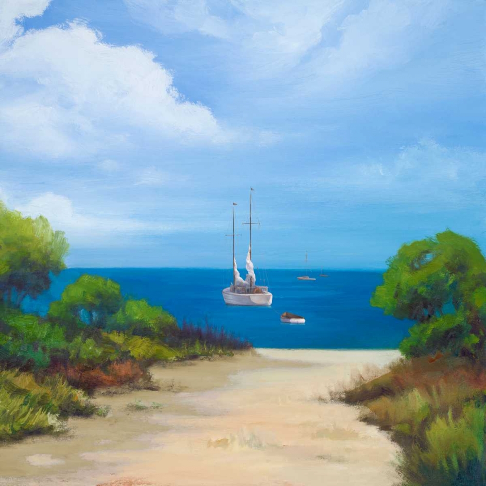 Sailboat on Coast II art print by Vivien Rhyan for $57.95 CAD