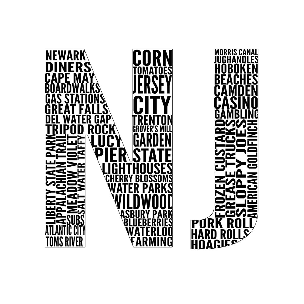 NJ Type art print by SD Graphics Studio for $57.95 CAD