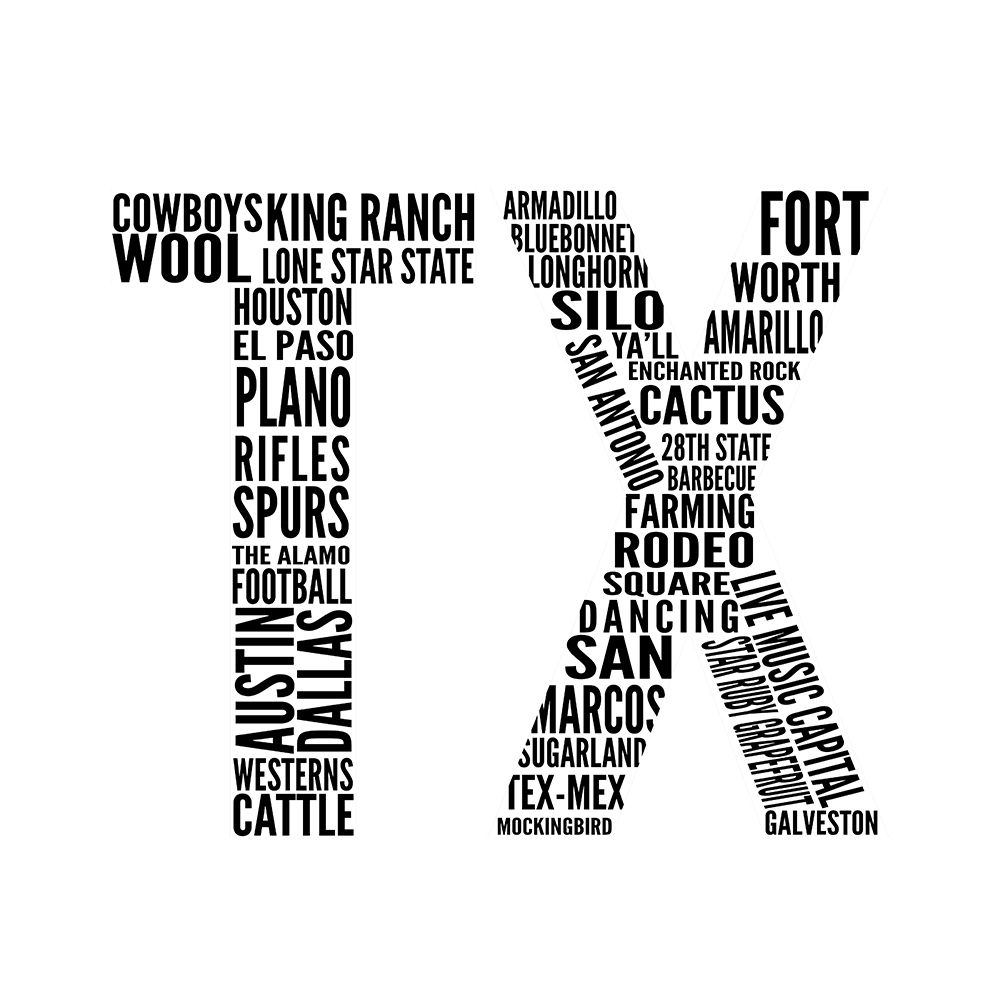 TX Type art print by SD Graphics Studio for $57.95 CAD