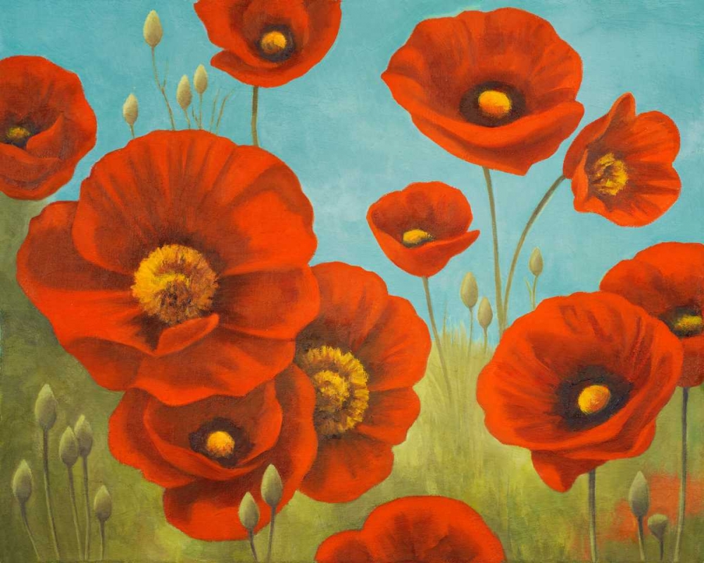Field of Poppies I art print by Vivien Rhyan for $57.95 CAD