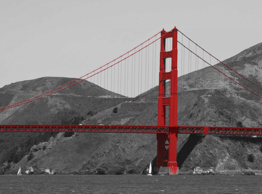 Golden Gate Bridge with Red Pop Border art print by Emily Navas for $57.95 CAD