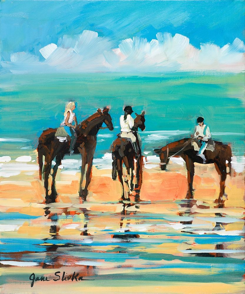 Horses on the Beach art print by Jane Slivka for $57.95 CAD