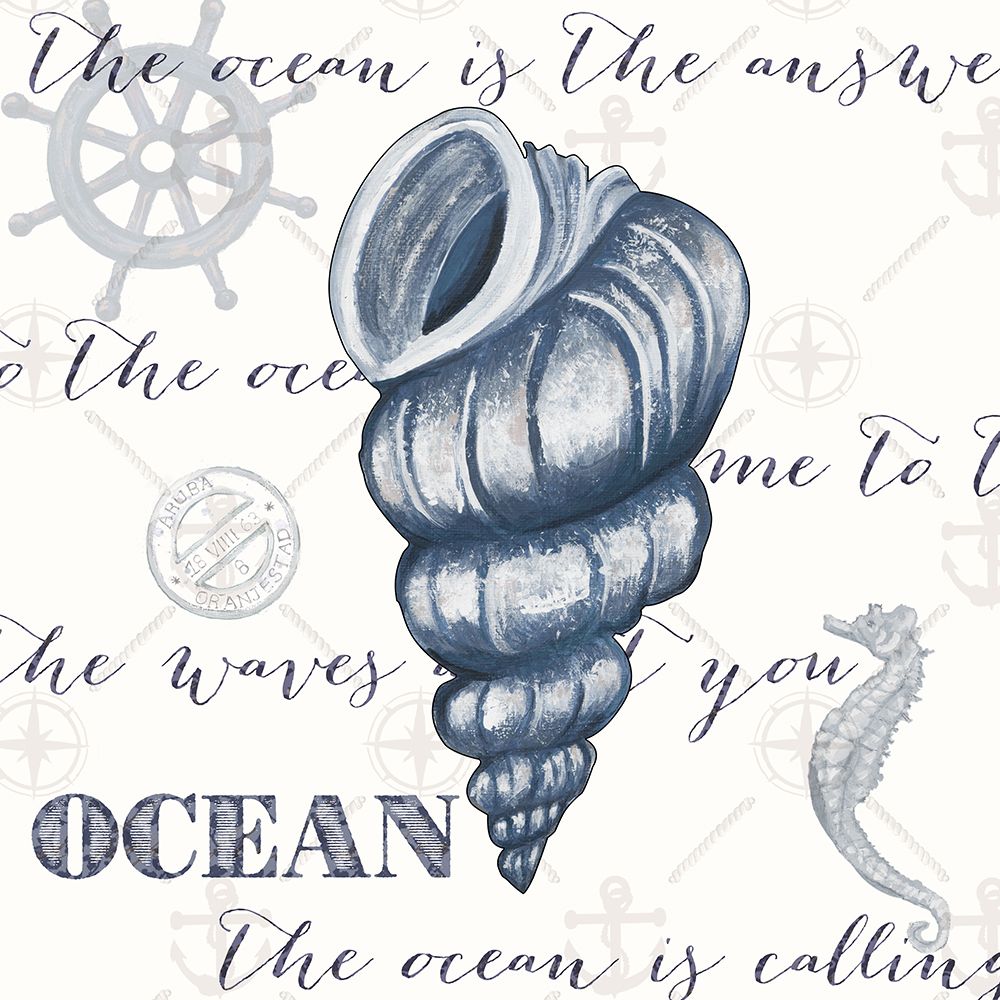 Indigo Ocean Treasures I art print by Gina Ritter for $57.95 CAD