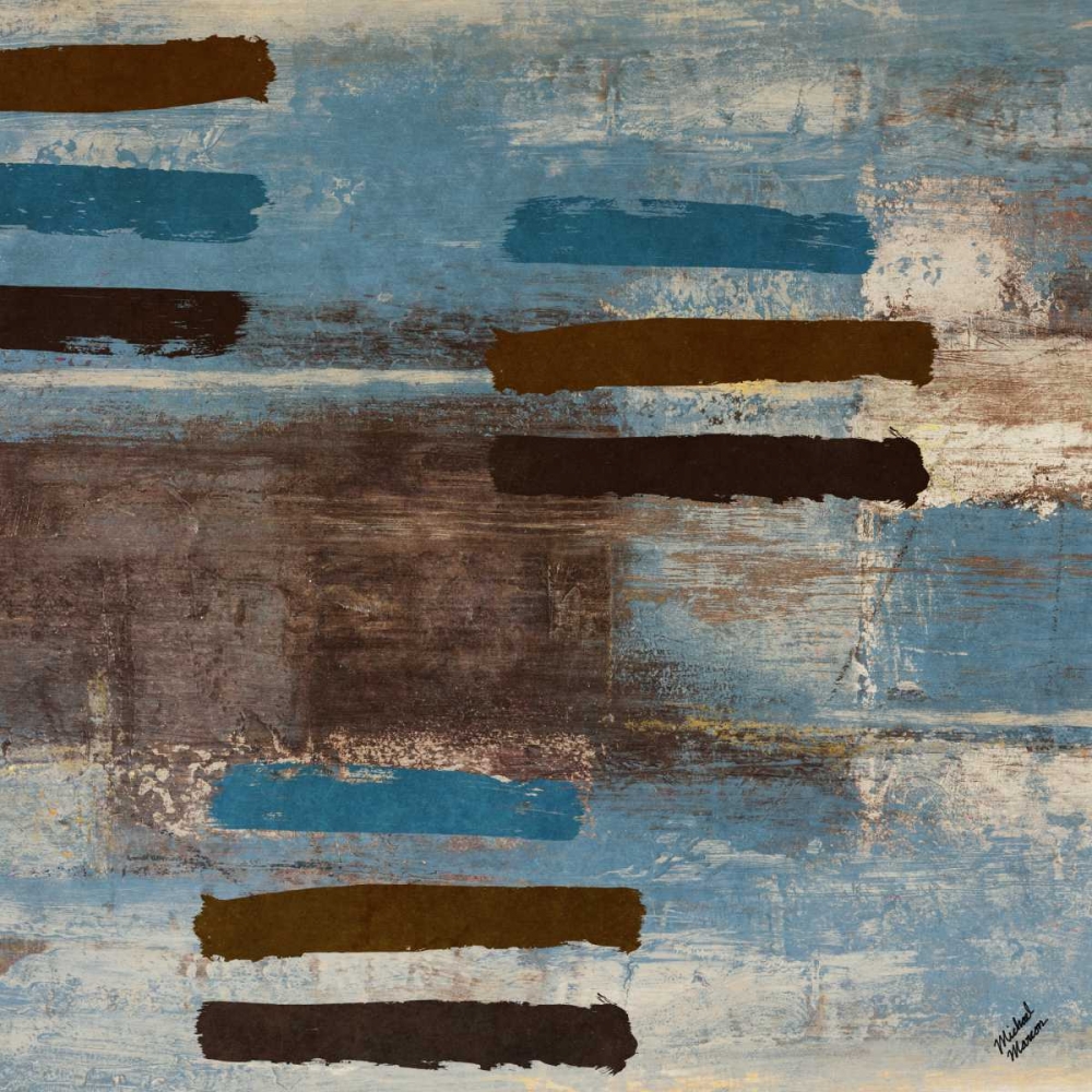 Blue Bared Abstract Square I art print by Michael Marcon for $57.95 CAD