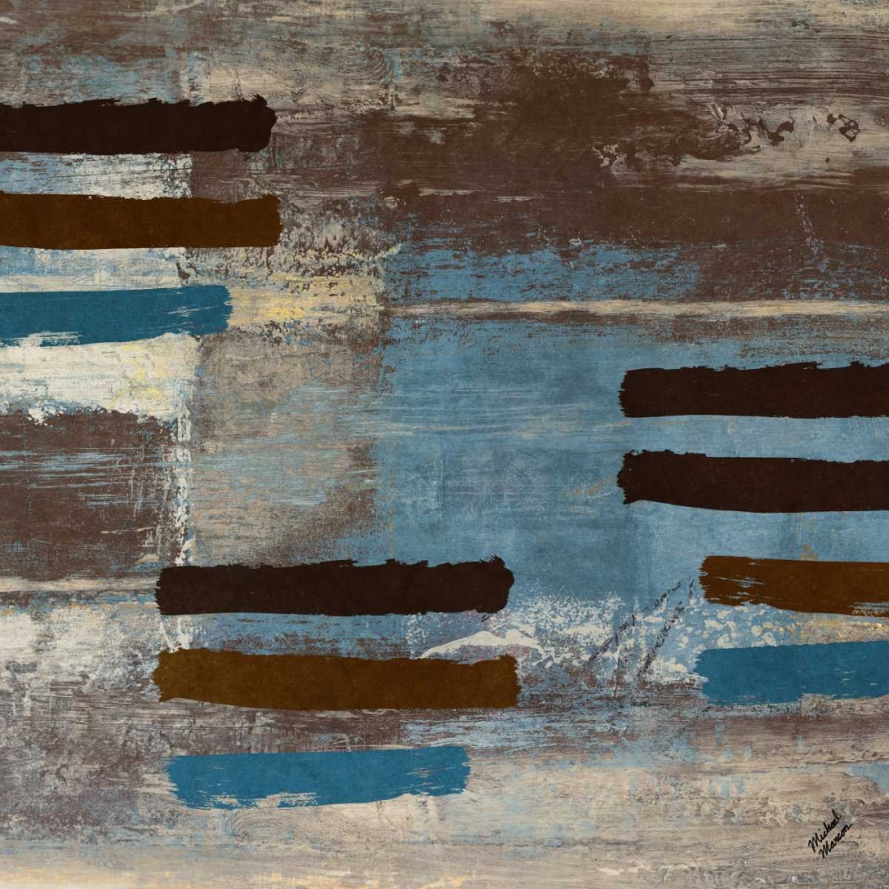 Blue Bared Abstract Square II art print by Michael Marcon for $57.95 CAD
