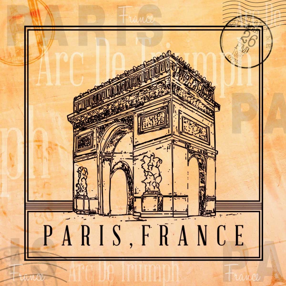 Paris Stamp I art print by Gina Ritter for $57.95 CAD