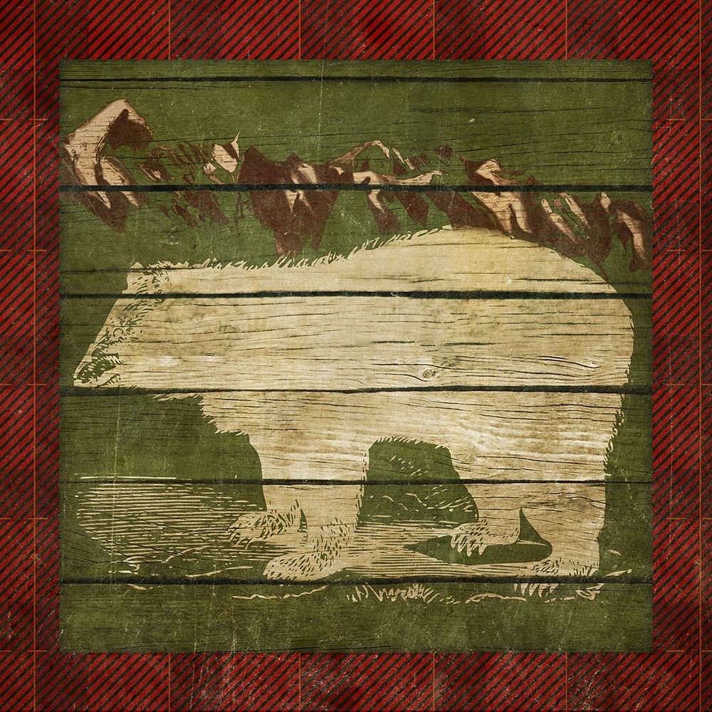 Plaid Bear Border art print by SD Graphics Studio for $57.95 CAD