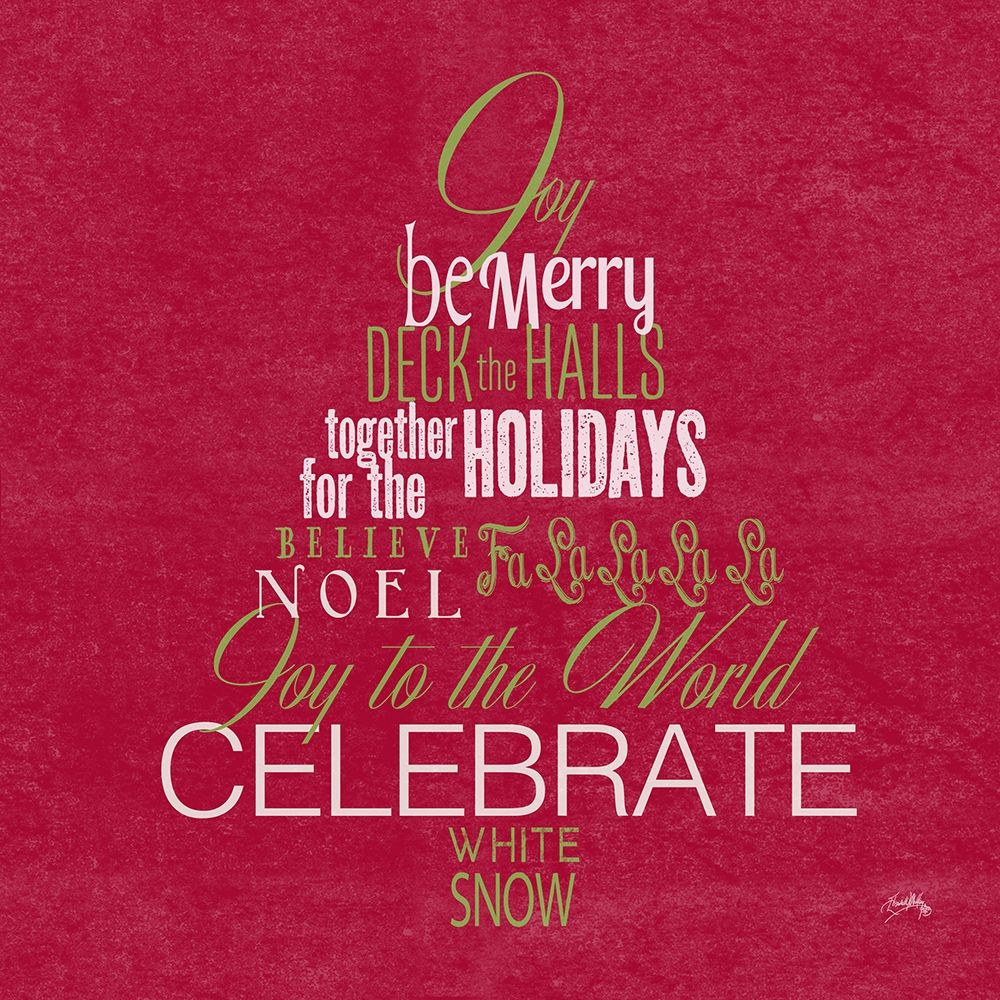 Holiday Fun Typography on Red I art print by Elizabeth Medley for $57.95 CAD