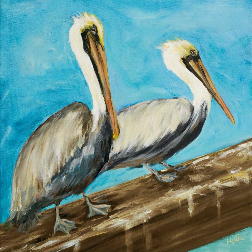 Pelicans on Post II art print by Julie DeRice for $57.95 CAD