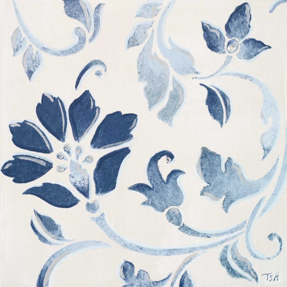 Blue Floral Shimmer I art print by Tiffany Hakimipour for $57.95 CAD