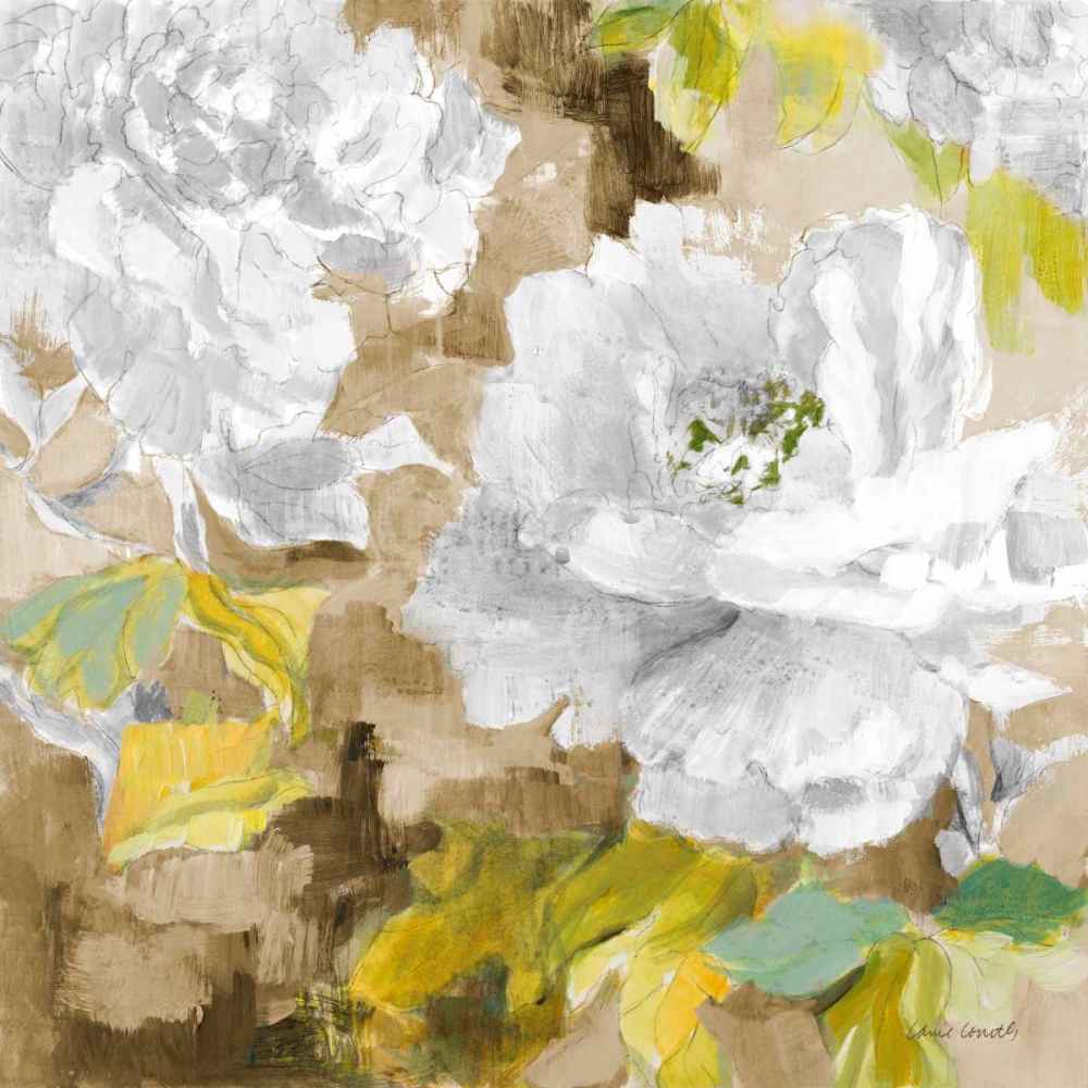 White Modern Peonies I art print by Lanie Loreth for $57.95 CAD