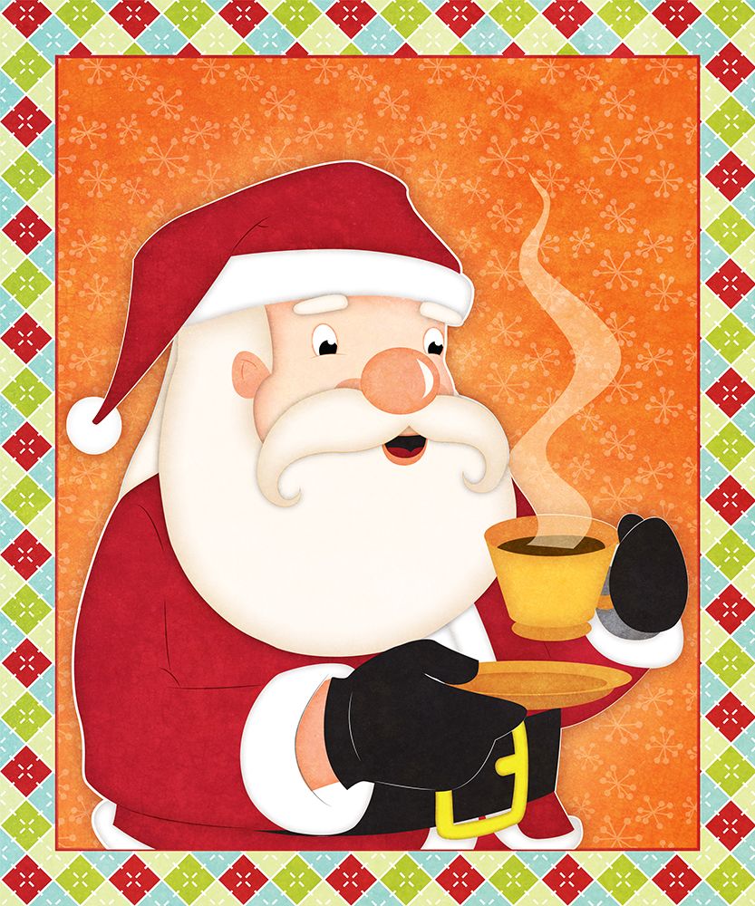 Santa with Hot Chocolate art print by Josefina for $57.95 CAD