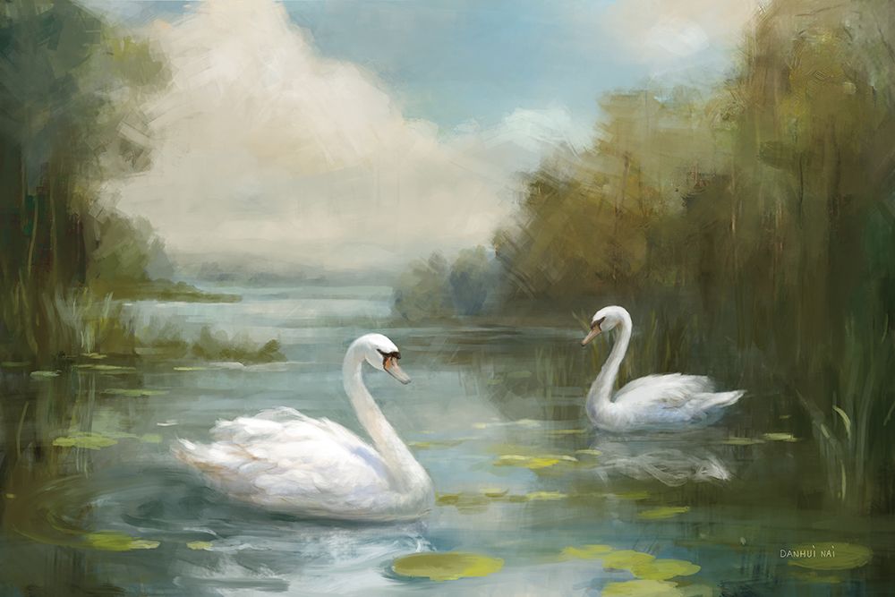 Swans art print by Danhui Nai for $57.95 CAD