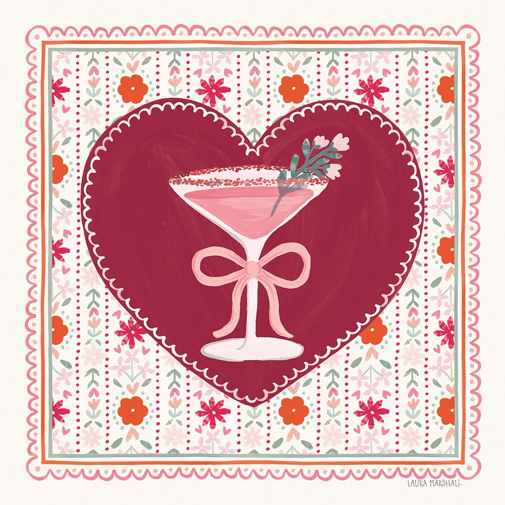Blooming Hearts IV Cocktail art print by Laura Marshall for $57.95 CAD