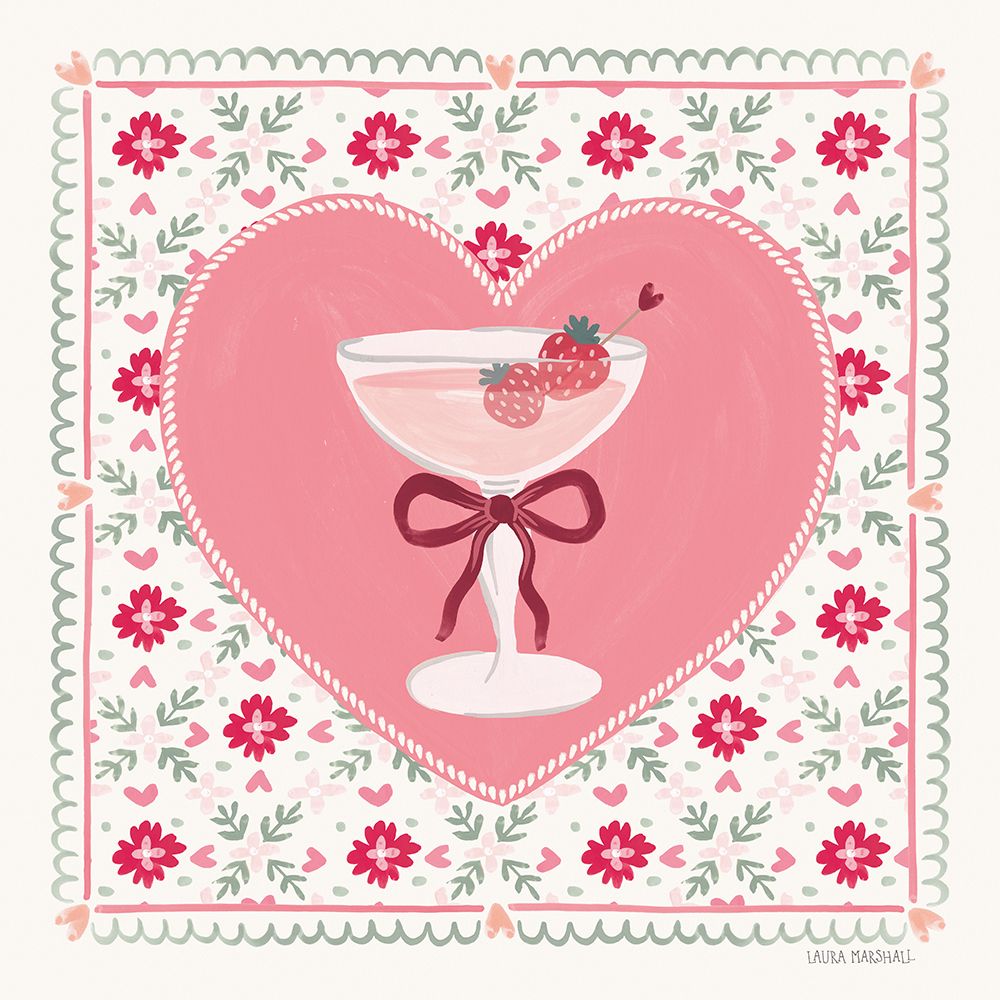 Blooming Hearts VI Cocktail art print by Laura Marshall for $57.95 CAD