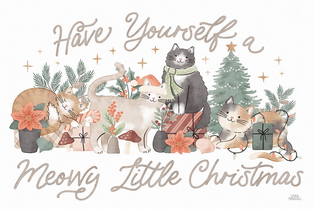 Merry Meows I art print by Laura Marshall for $57.95 CAD