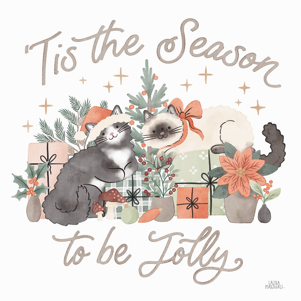 Merry Meows II art print by Laura Marshall for $57.95 CAD