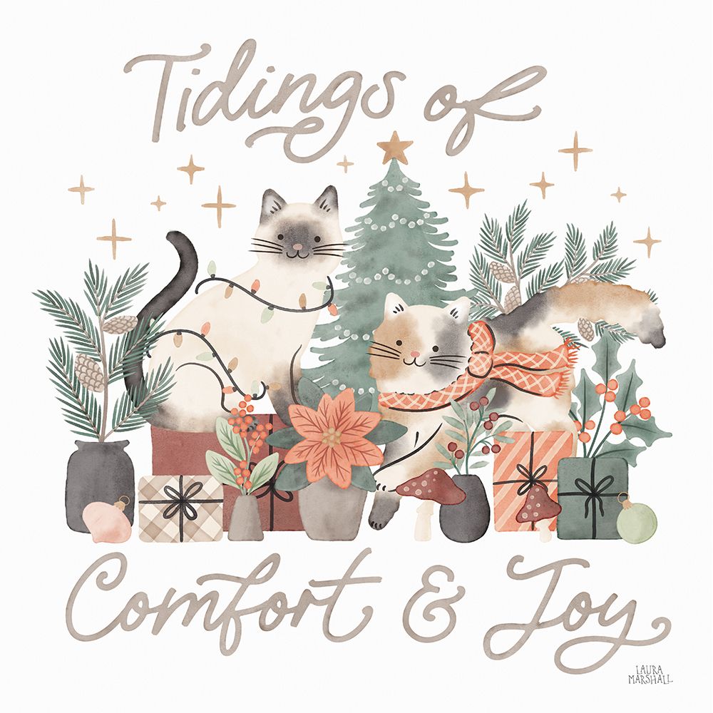 Merry Meows III art print by Laura Marshall for $57.95 CAD