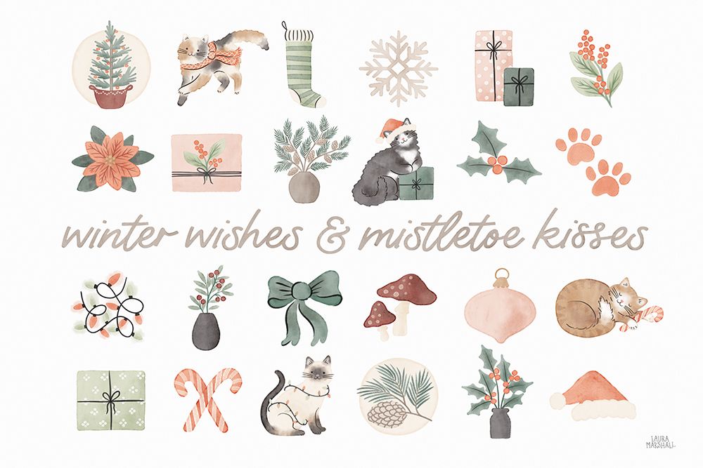 Merry Meows IV art print by Laura Marshall for $57.95 CAD
