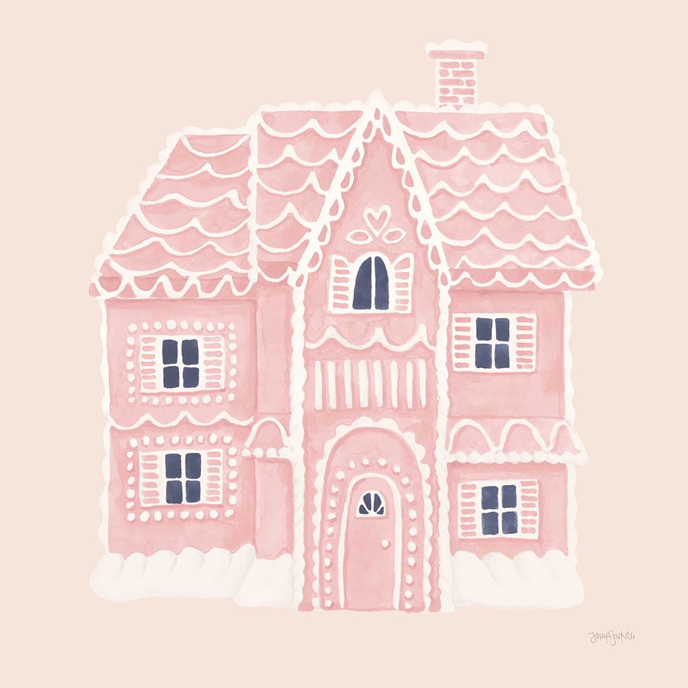 Gingerbread Dream House I Pink Square art print by Jenaya Jackson for $57.95 CAD
