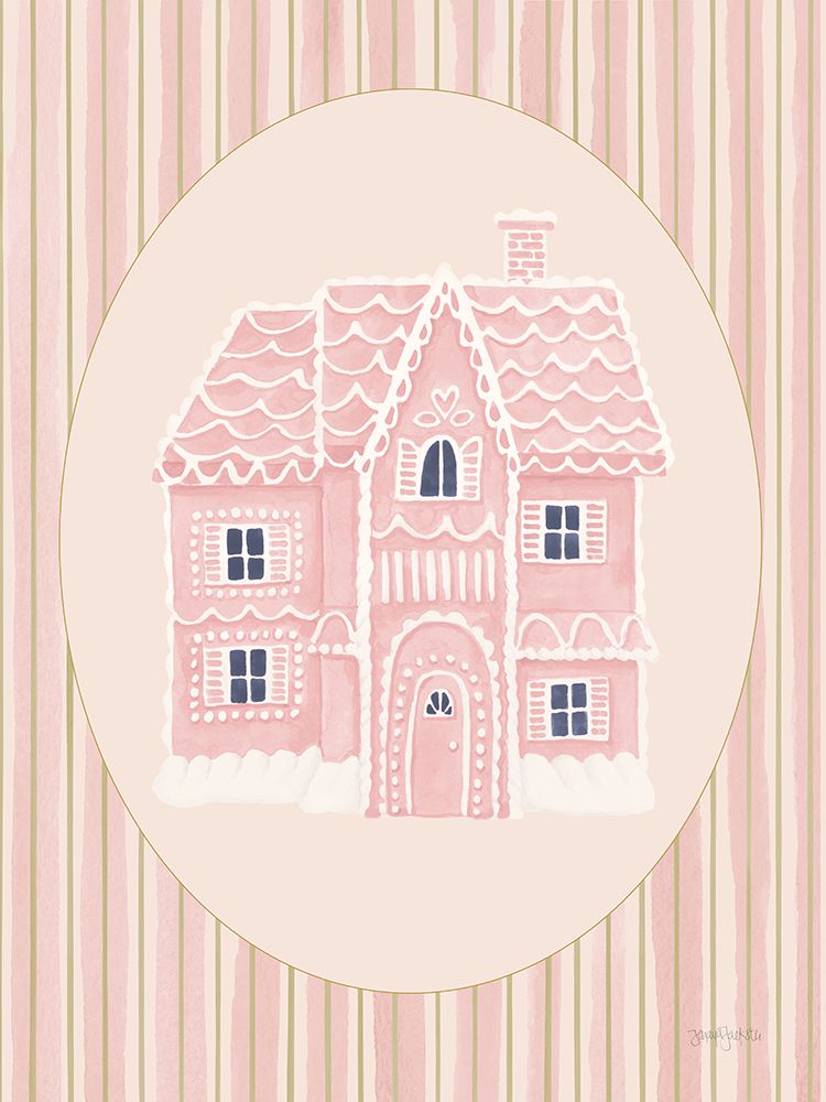 Gingerbread Dream House I Pink Oval art print by Jenaya Jackson for $57.95 CAD