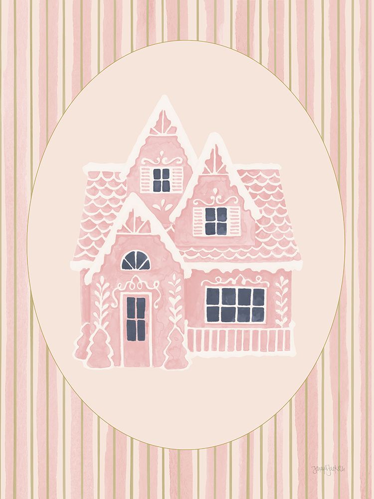 Gingerbread Dream House II Pink Oval art print by Jenaya Jackson for $57.95 CAD