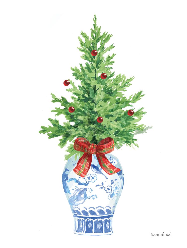 Chinoiserie Christmas I art print by Danhui Nai for $57.95 CAD