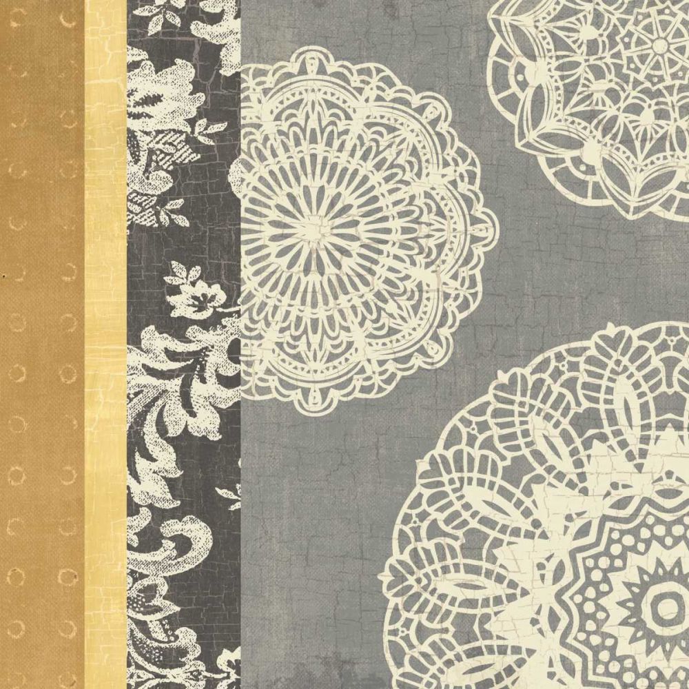 Contemporary Lace I - Yellow Grey art print by Moira Hershey for $57.95 CAD