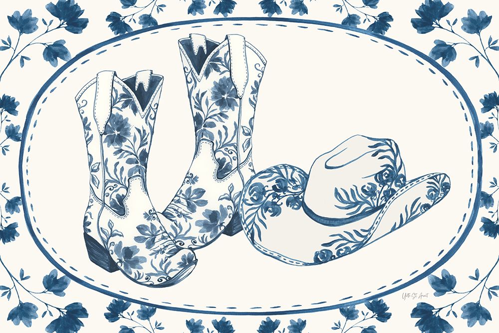 Chinoiserie Cowgirl V art print by Yvette St. Amant for $57.95 CAD