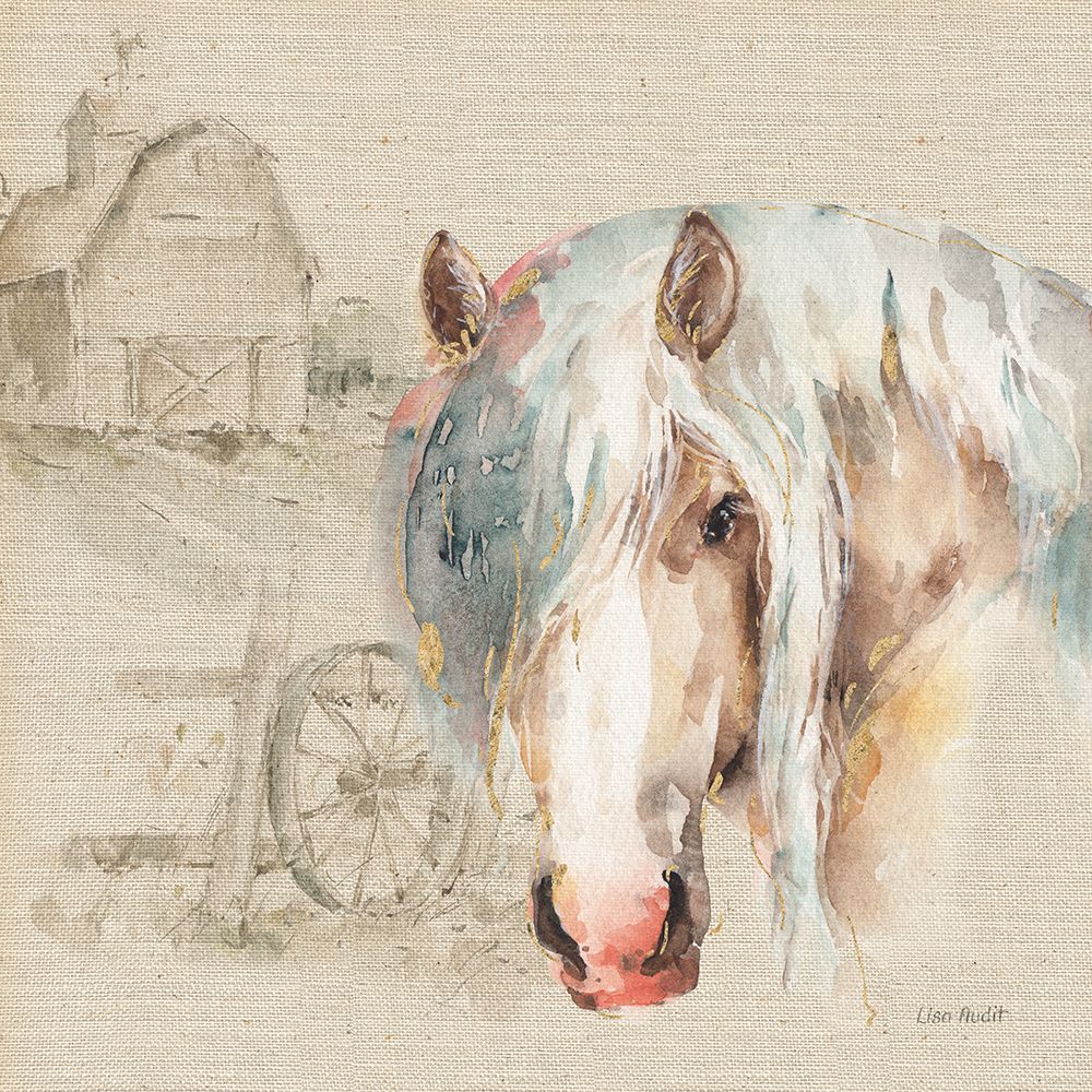 Farm Friends IV on Burlap art print by Lisa Audit for $57.95 CAD