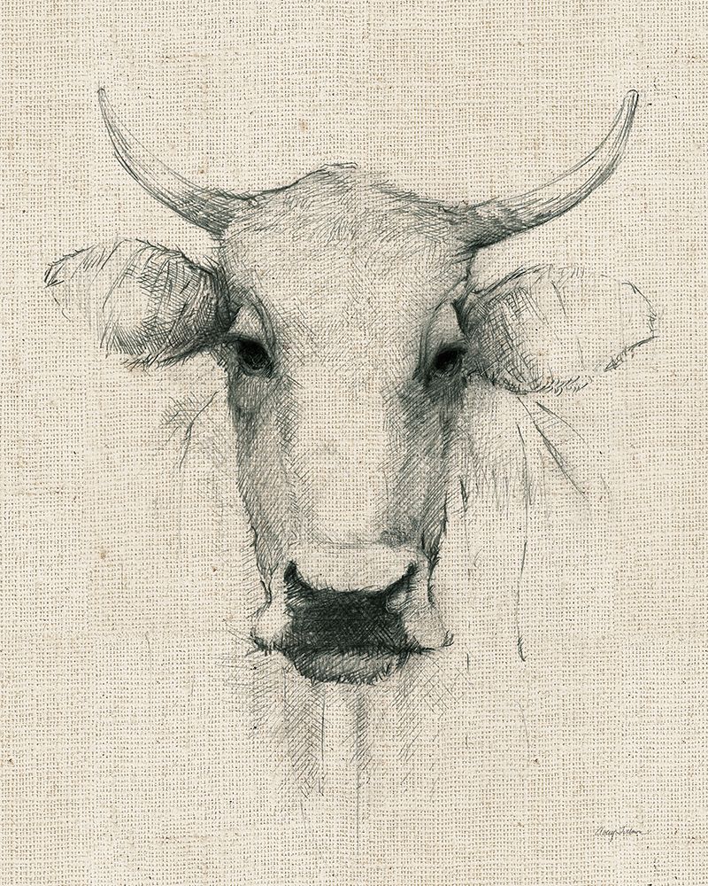 Cow Sketch on Burlap art print by Avery Tillmon for $57.95 CAD