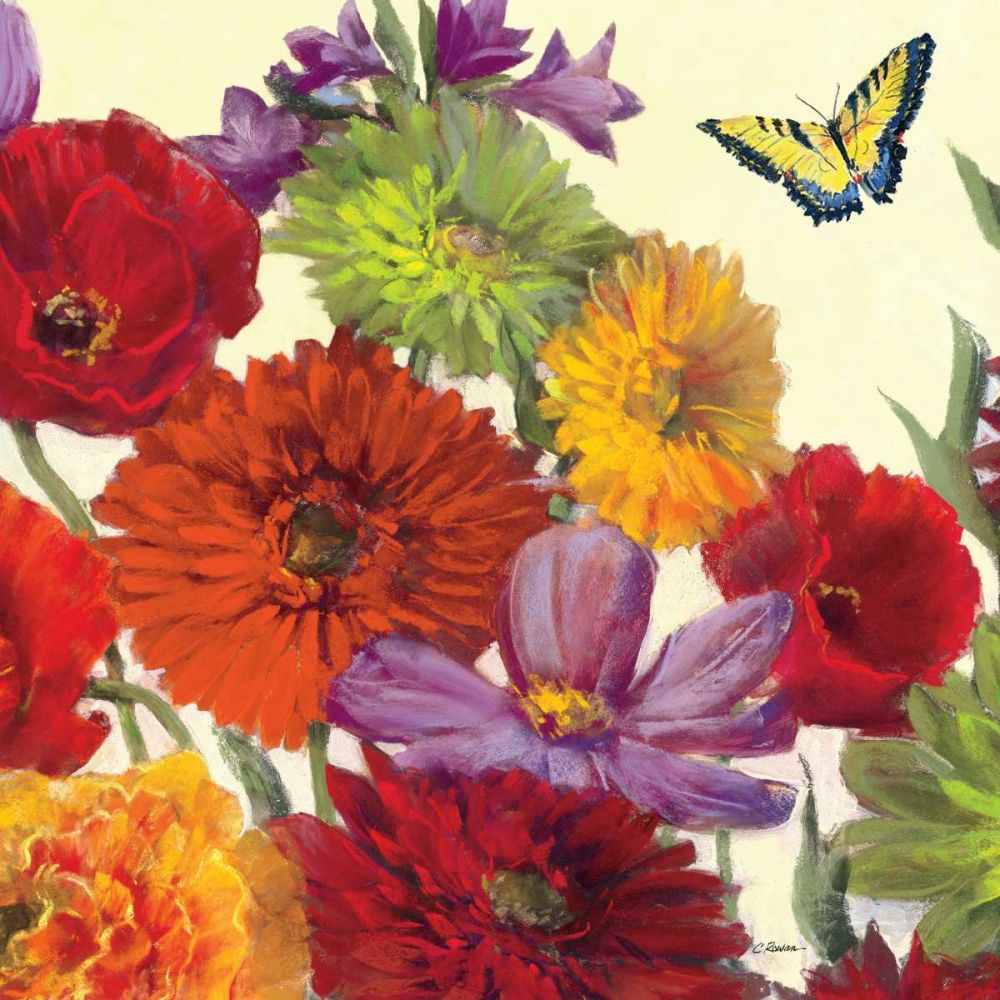 Butterfly Flower Scatter Crop II art print by Carol Rowan for $57.95 CAD
