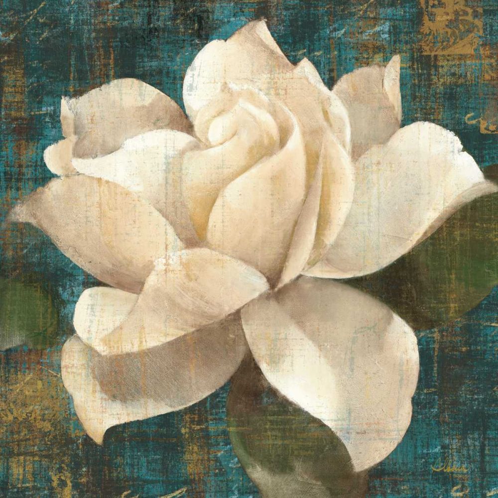 Gardenia Blossom Turquoise art print by Albena Hristova for $57.95 CAD