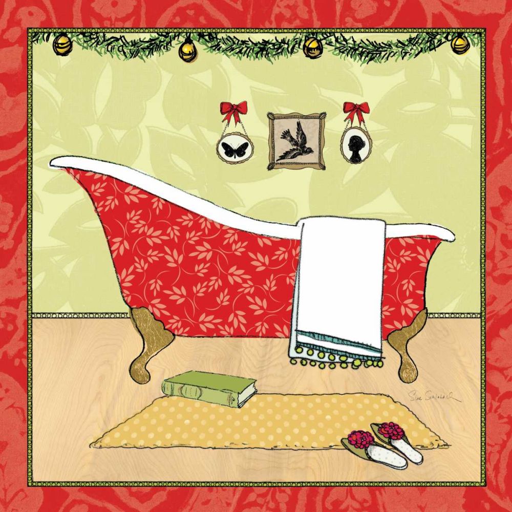 Soak Awhile - Holiday Tub art print by Sue Schlabach for $57.95 CAD