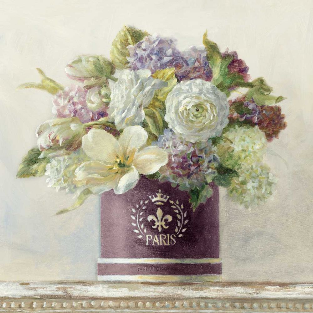 Tulips in Aubergine Hatbox art print by Danhui Nai for $57.95 CAD