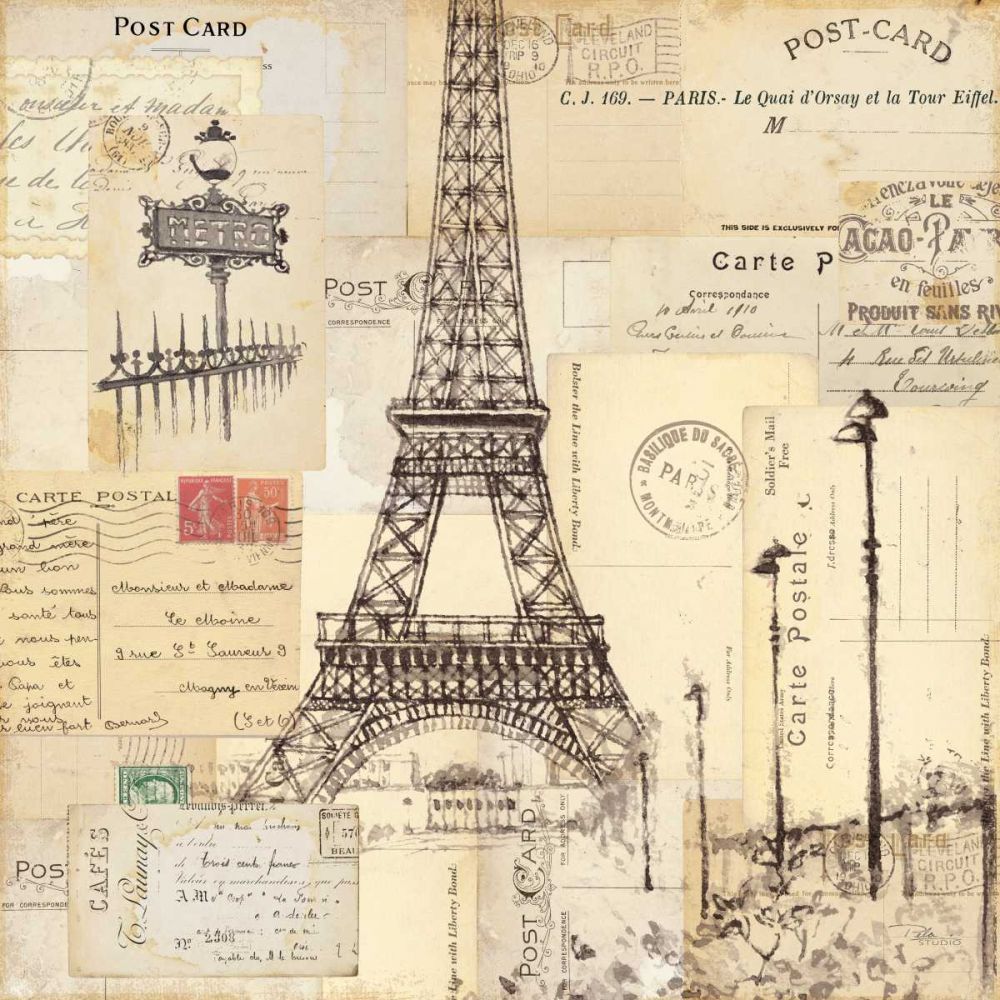 Paris Collage II art print by Pela Studio for $57.95 CAD