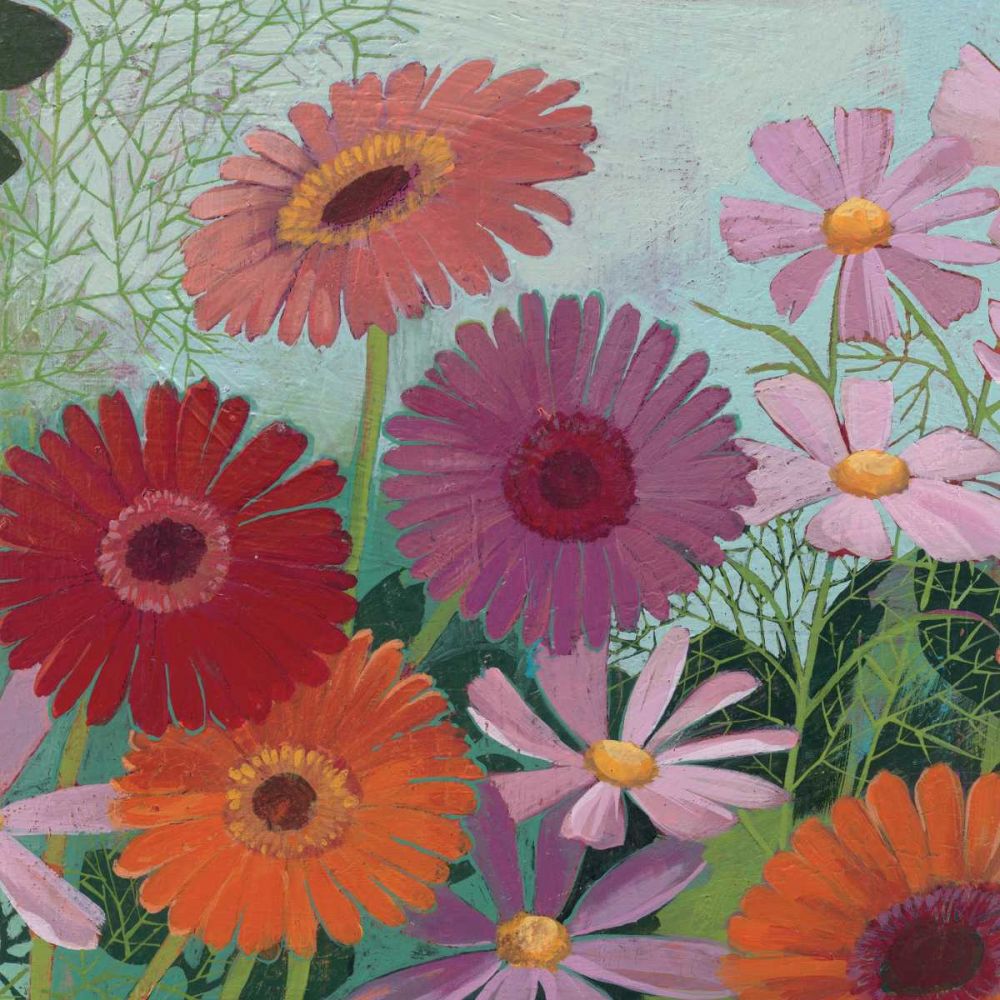 Cosmos and Gerberas II art print by Kathrine Lovell for $57.95 CAD