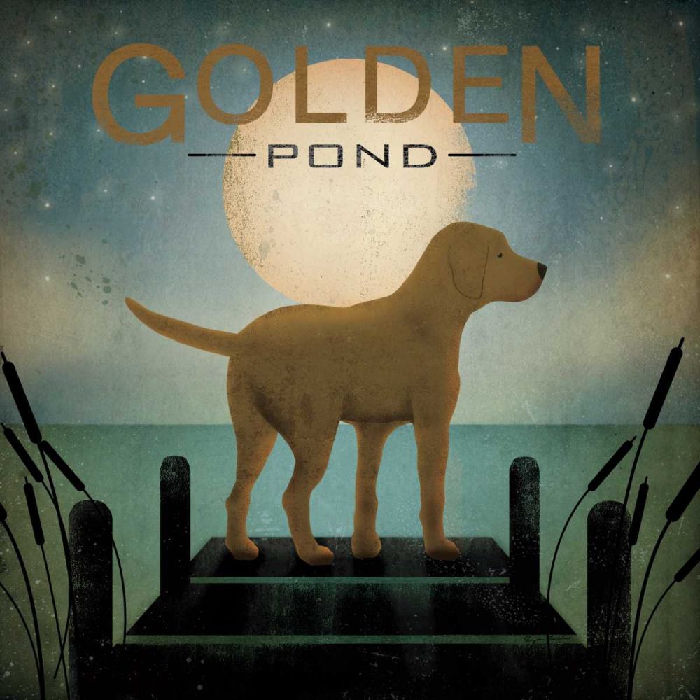 Moonrise Yellow Dog - Golden Pond art print by Ryan Fowler for $57.95 CAD
