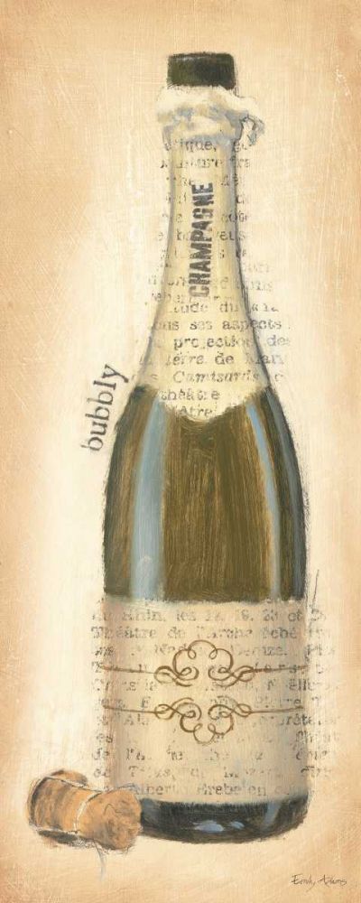 Bubbly Champagne Bottle art print by Emily Adams for $57.95 CAD